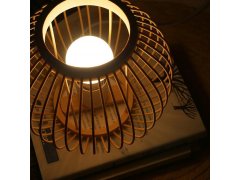 Bambusová stolní lampa s&nbsp;LED žárovkou, teplá bílá 6