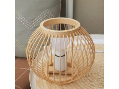 Bambusová stolní lampa s&nbsp;LED žárovkou, teplá bílá 7