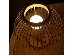 Bambusová stolní lampa s&nbsp;LED žárovkou, teplá bílá 8