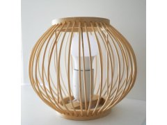 Bambusová stolní lampa s&nbsp;LED žárovkou, teplá bílá 9