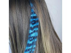 Barevný clip in pramínek 45 cm, mývalí ocas - modrý 5