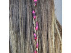 Barevný clip in pramínek 45 cm, mývalí ocas - růžový 5