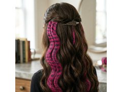Barevný clip in pramínek 45 cm, mývalí ocas - růžový 6