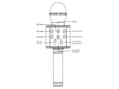 Bezdrátový karaoke mikrofon s reproduktorem a Bluetooth stříbrný 7