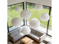 Bílá papírová dekorace Pompom 20 cm 5 ks 10