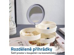 Čtyřpatrová otočná šperkovnice se zrcadlem 2