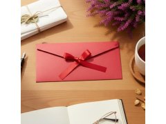 Dárková obálka se stuhou - červená