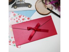 Dárková obálka se stuhou - červená 3