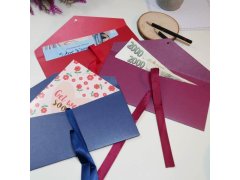 Dárková obálka se stuhou - červená 4