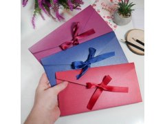 Dárková obálka se stuhou - červená 6