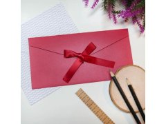 Dárková obálka se stuhou - červená 7