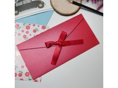 Dárková obálka se stuhou - červená 8