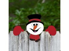 Dekorativní sněhulák na plot 2