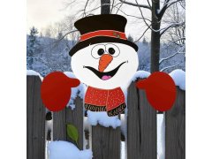 Dekorativní sněhulák na plot 6