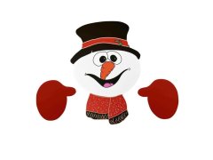 Dekorativní sněhulák na plot 7