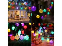 Dekorativní solární barevné osvětlení 30 žárovek 4,4 m 4