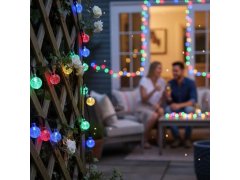Dekorativní solární barevné osvětlení 30 žárovek 4,4 m 5