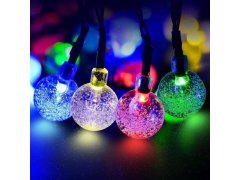 Dekorativní solární barevné osvětlení 30 žárovek 4,4 m 8