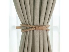 Dekorativní spona na závěs lano - hnědé