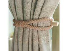 Dekorativní spona na závěs lano - hnědé 2