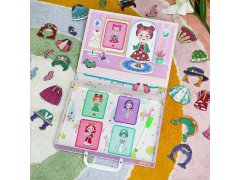 Dětská magnetická hra v&nbsp;kufříku oblékání panenek 11