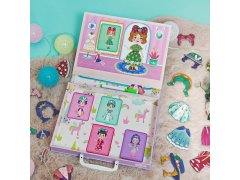 Dětská magnetická hra v&nbsp;kufříku oblékání panenek 12