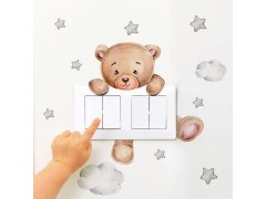 Dětská samolepka na vypínač - medvídek