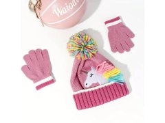 Dětská zimní sada čepice a&nbsp;rukavic s&nbsp;jednorožcem 6