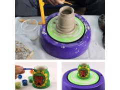 Dětský hrnčířský kruh - kreativní sada s hlínou a barvami 5