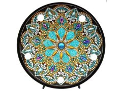 Diamantové malování LED lampička mandala - zlato stříbrná 13