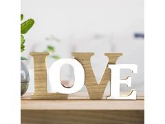 Dřevěná dekorace LOVE 9
