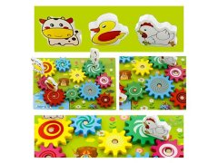 Dřevěná hračka s&nbsp;ozubenými kolečky se zvířátky 10