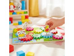 Dřevěná hračka s&nbsp;ozubenými kolečky se zvířátky 8