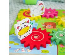 Dřevěná hračka s&nbsp;ozubenými kolečky se zvířátky 9