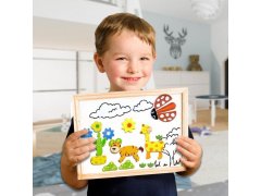 Dřevěná magnetická tabulka - zvířátka 14
