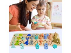 Dřevěná vkládačka - čísla, tvary, počítání 10