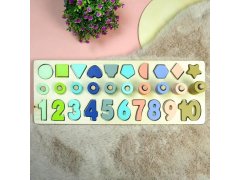 Dřevěná vkládačka - čísla, tvary, počítání 11