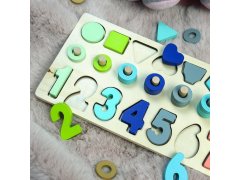 Dřevěná vkládačka - čísla, tvary, počítání 2