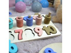 Dřevěná vkládačka - čísla, tvary, počítání 4