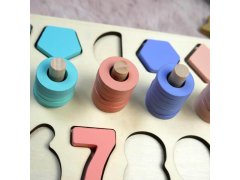 Dřevěná vkládačka - čísla, tvary, počítání 6