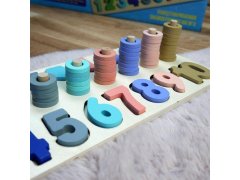 Dřevěná vkládačka - čísla, tvary, počítání 7