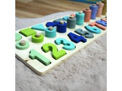 Dřevěná vkládačka - čísla, tvary, počítání 8