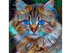 Dřevěné kočičí puzzle - mourovatá kočka