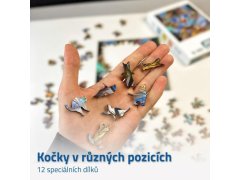 Dřevěné kočičí puzzle - zrzavá kočka 3