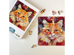 Dřevěné kočičí puzzle - zrzavá kočka 8