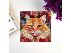 Dřevěné kočičí puzzle - zrzavá kočka 9