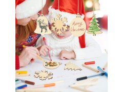 Dřevěné ozdoby k&nbsp;vybarvení 32 ks 15