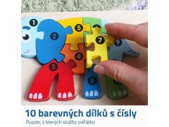 Dřevěné puzzle s čísly - delfín 3