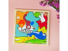 Dřevěné puzzle - zvířátka 12