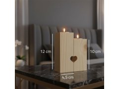 Dřevěné svícny na čajové svíčky pro páry, 2 ks - mandala 4